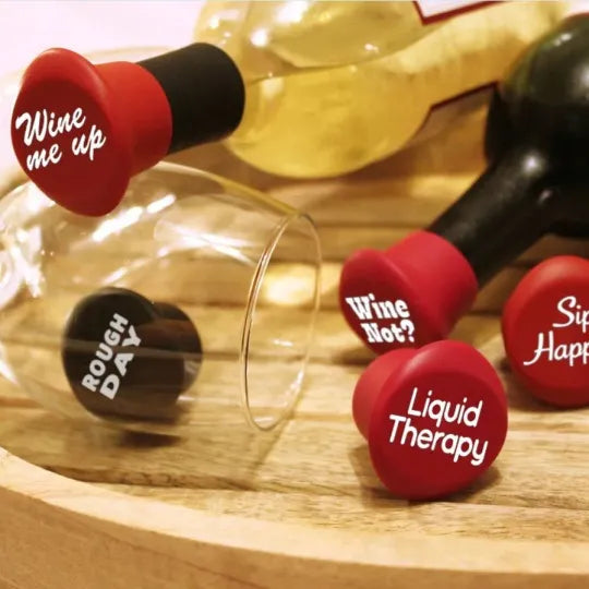 Funny Wine Stoppers (Set Of 5)- Preorder